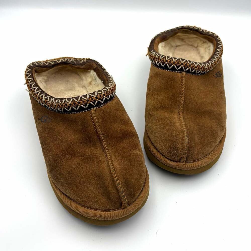 UGG 5955 Shearling-Lined Suede Slip-On Slippers for Women, Size 7 - Brown